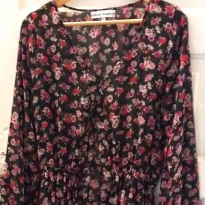 Almost Famous xl long black floral dress